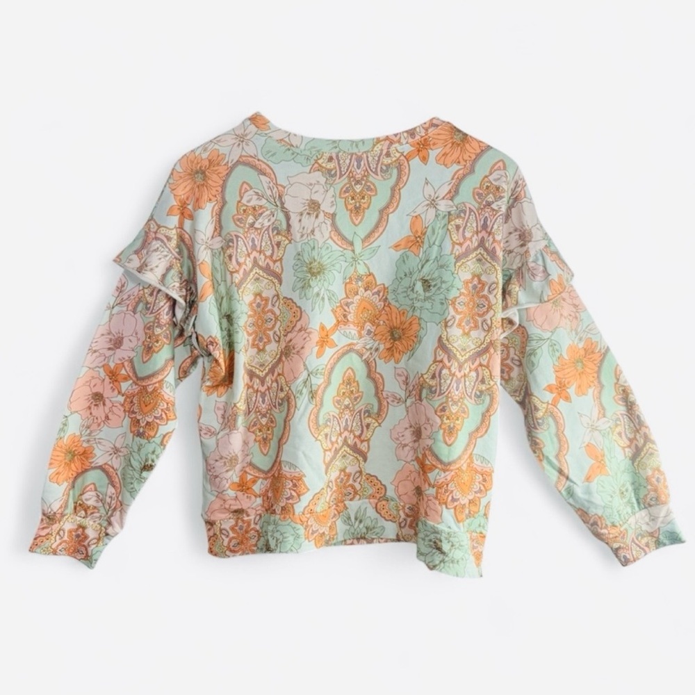 Astrid Made In Italy Floral Paisley Print Boho Top - Picture 4 of 6